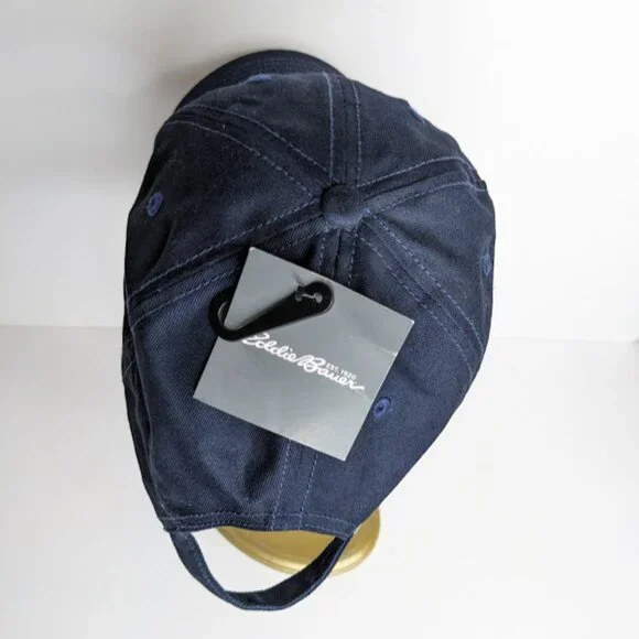 Eddie Bauer NWT Dad Hat One Size Blue Embroidered Bear Logo Baseball Cap - Picture 5 of 8